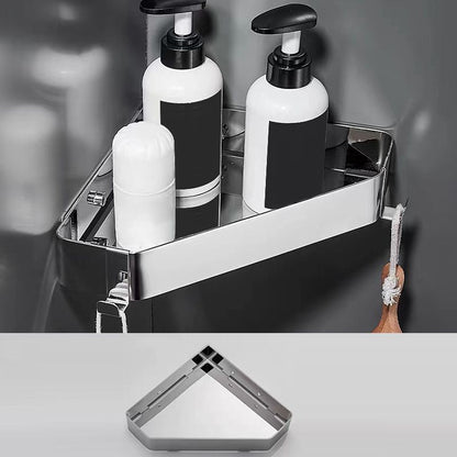 Skorter | 2-piece stainless steel bathroom accessory set 30 cm W triangular bathroom shelf