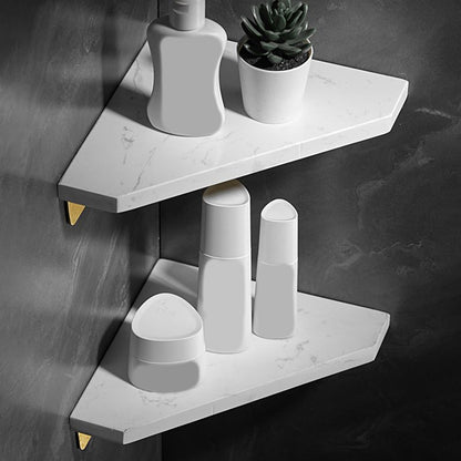 Skorter | Aluminium Bathroom Accessory Set 4 cm high Marble Bath Shelf