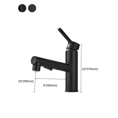 Skorter | Bathroom Vessel Faucet High Arc Three-Way Spout Single Handle Faucet with Pull-Out Sprayer