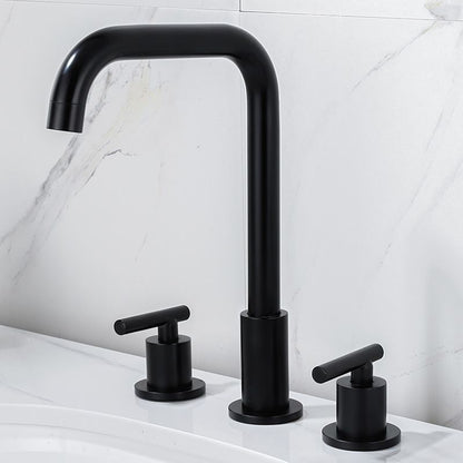 Skorter | Modern 2-Handle Bathroom Sink Faucet 3-Hole Widespread Bathroom Faucet