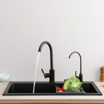 Skorter | Modern 1-handle bar faucet with connection lines kitchen faucet in black