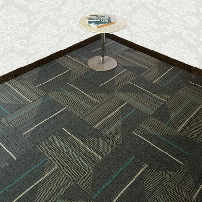 Skorter | Dark Color Level Loop Carpet Tile Non-Slip Self-Adhesive Indoor Office Carpet Tiles