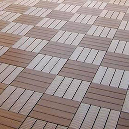 Skorter | 30 cm x 30 cm Square PVC Terrace Tiles Snap Installation Outdoor Floor Tiles
