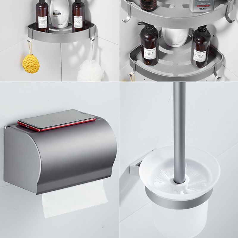 Skorter | 6-piece contemporary bathroom accessory set bathroom shelf/towel bar paper holder included