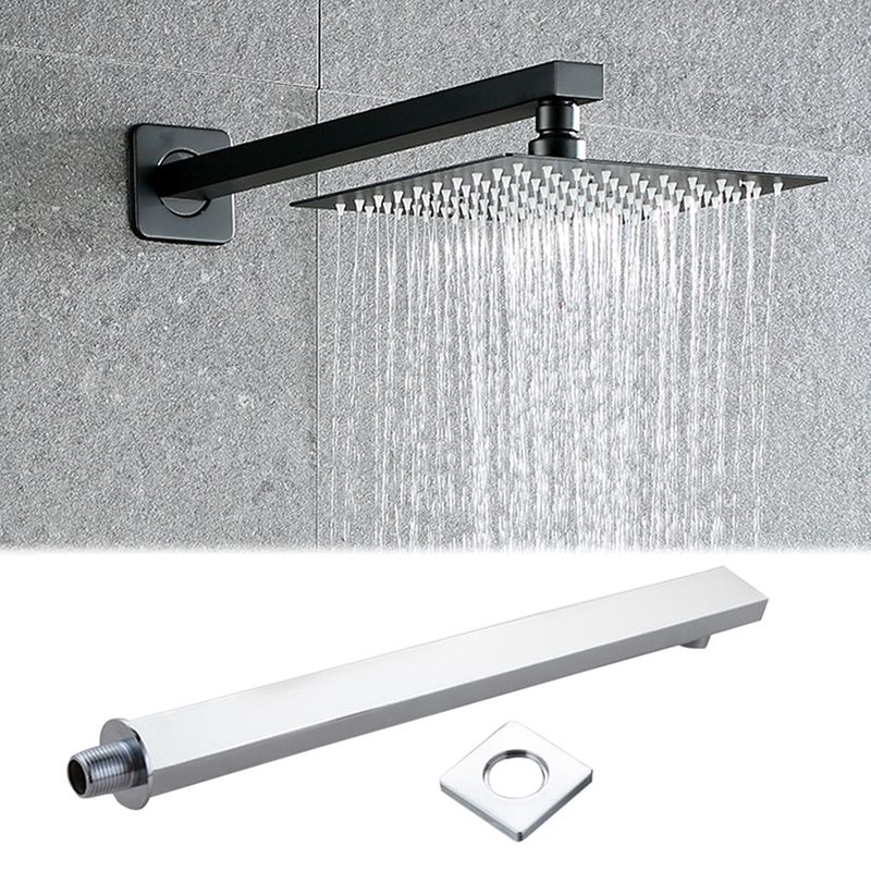 Skorter | Black Square Fest Shower Head Modern Style Wall Mounted Shower Head
