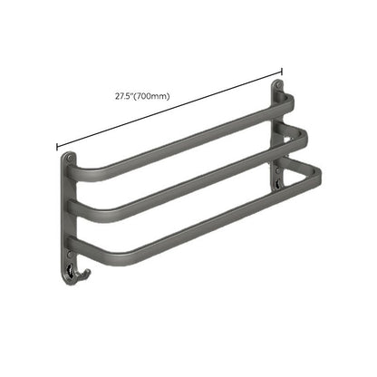 Skorter | 2-piece modern bathroom accessory set in matte grey aluminum towel rail