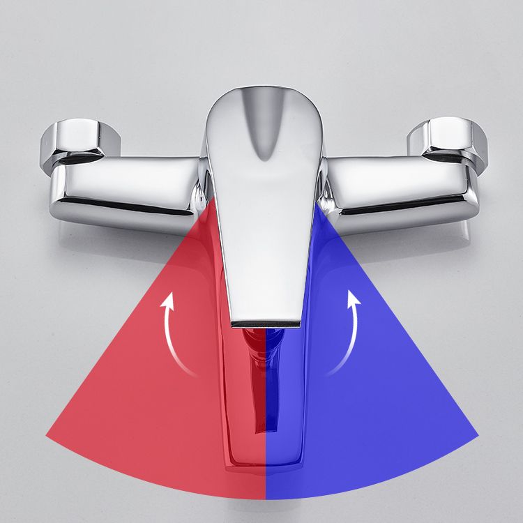 Skorter | Contemporary Wall Mounted Bathroom Faucet Lever Handles 2-Hole Faucet Brass Faucet