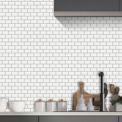 Skorter | 12"x 12" Resin Mosaic Tiles Square Self-Adhesive Tiles for Backsplash & Wall Tile