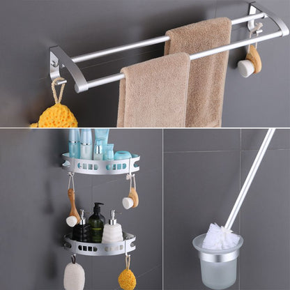 Skorter | 6-piece modern bathroom hardware set made of aluminum with towel holder/paper holder