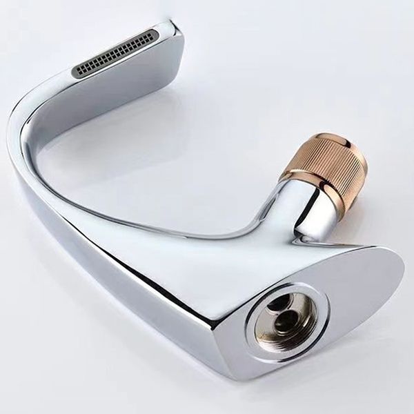 Skorter | Button Handle Faucet Contemporary Style Faucet with Waterfall Spout