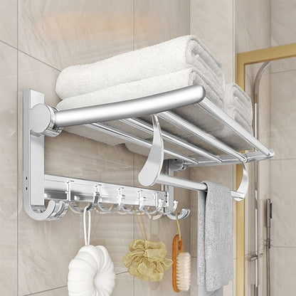 Skorter | Chrome/Black Classic Bathroom Accessories Set Modern Bath Shelf/Towel Bar & Paper Holder