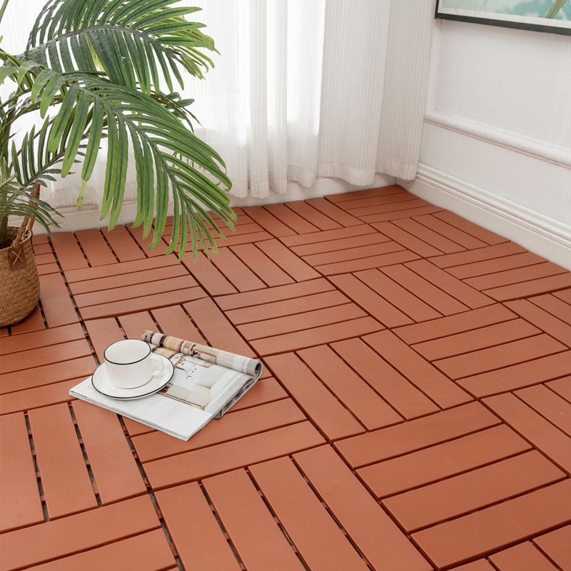 Skorter | 30 cm X 30 cm 4-Slat Square Deck/Patio Floor Tiles Snap Fit Installation Floor Tiles