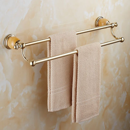 Skorter | Contemporary brushed brass bathroom accessories as a single piece or as a set