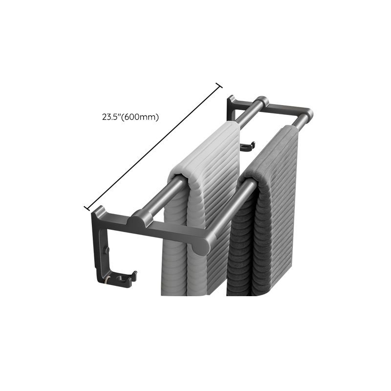 Skorter | Contemporary Bathroom Accessory Set Gray Aluminum Bathroom Shelf/Towel Holder/Bathtub Hook