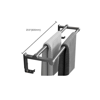 Skorter | Contemporary Bathroom Accessory Set Gray Aluminum Bathroom Shelf/Towel Holder/Bathtub Hook