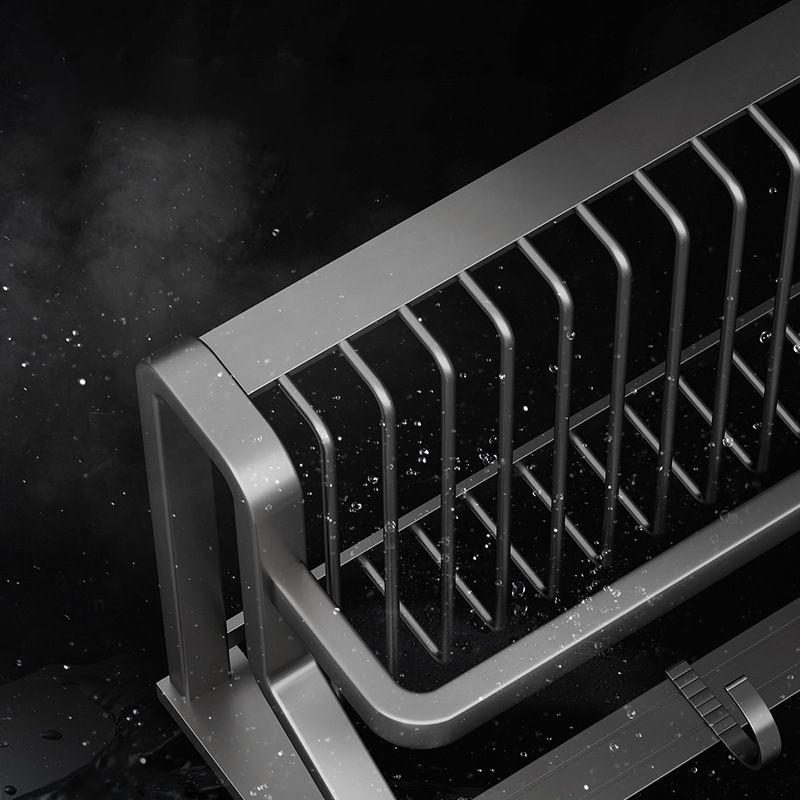 Skorter | Aluminium modern bathroom accessory set polished grey bathroom shelf/toilet paper holder/robe hooks