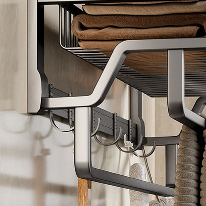 Skorter | Aluminium modern bathroom accessory set polished grey bathroom shelf/toilet paper holder/robe hooks