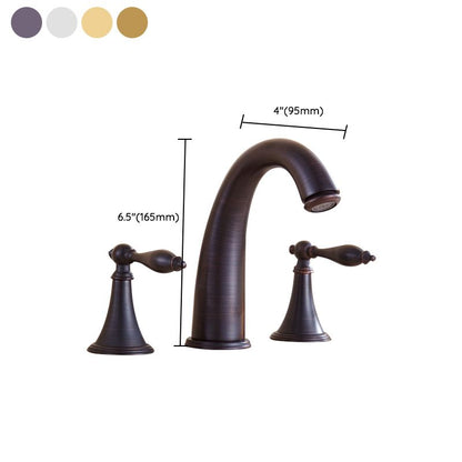 Skorter | Copper Deck-Mounted Roman Bathtub Faucet Low Arc Roman Bathtub Faucet Set