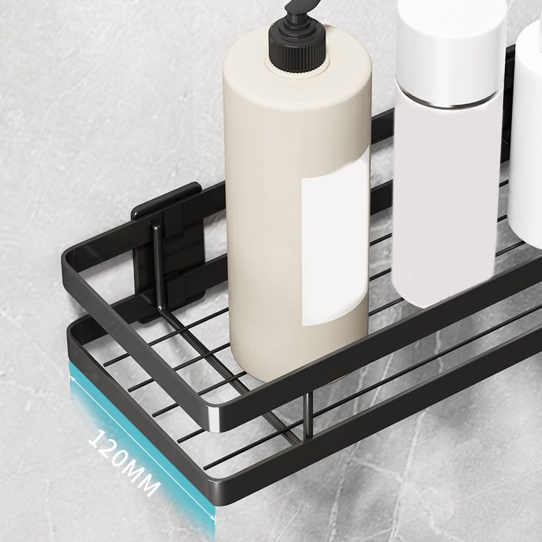 Skorter | 2-piece bathroom shelf made of matte black metal bathroom hardware set