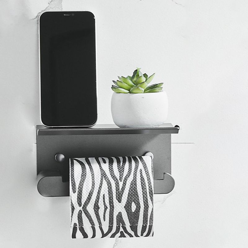 Skorter | 7-piece Bathroom Hardware Set Matte Black/Grey with Bath Shelf/Towel Holder/Bath Towel Hook