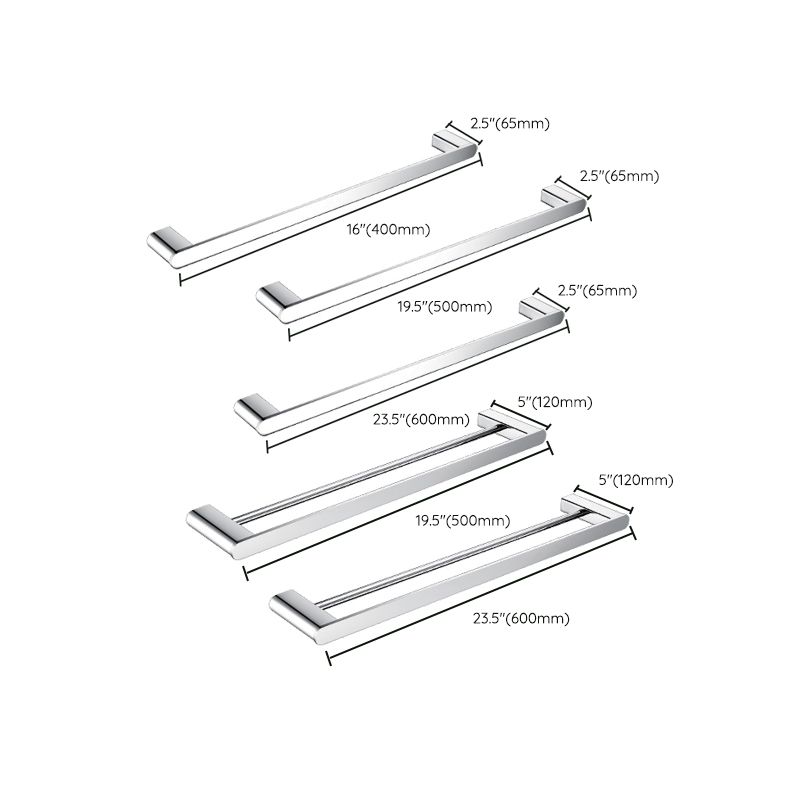 Skorter | Contemporary Bathroom Accessories Hardware Set in Silver with Soap Dish