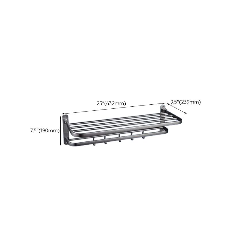 Skorter | Contemporary bathroom accessory set made of aluminum with towel holder/bath shelf
