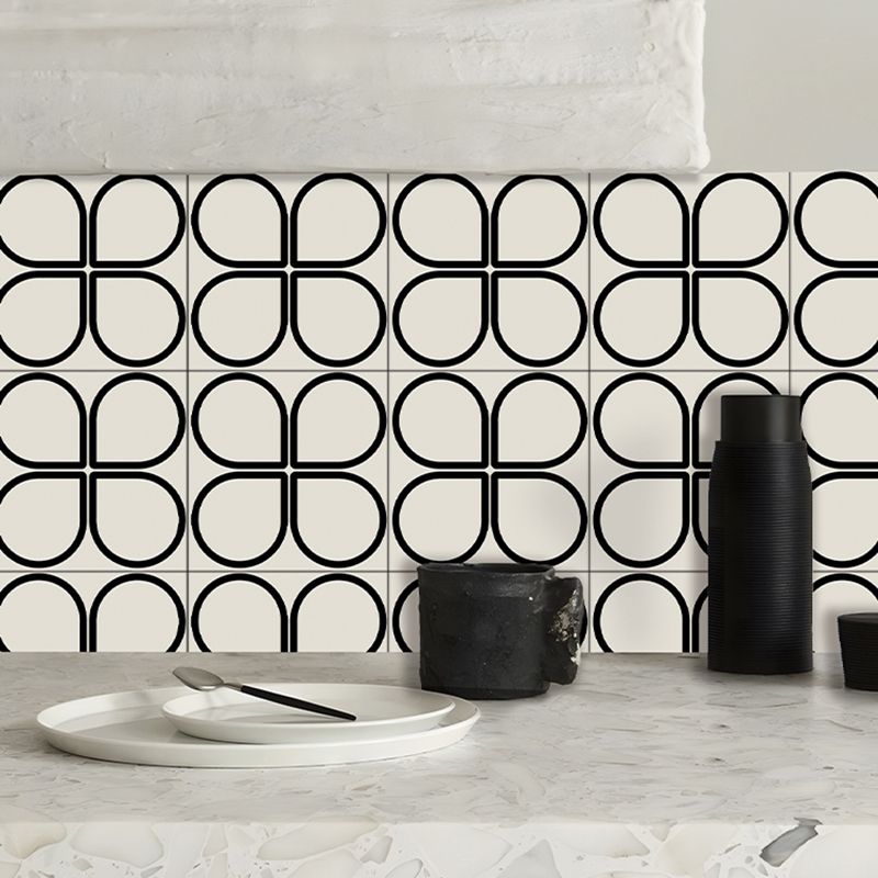 Skorter | Beige Tone Peel & Stick Tile Square Pattern Print Single Tile