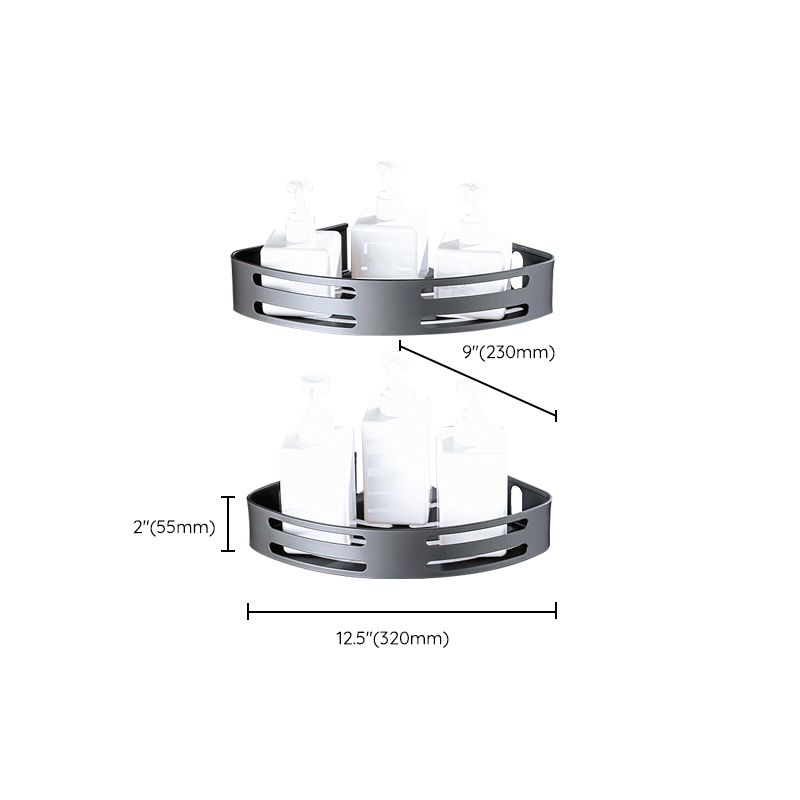 Skorter | Matt gray bathroom accessory set bathroom shelf/towel holder & paper holder included