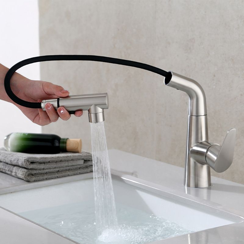 Skorter | Contemporary Vessel Faucet Pull-Out Faucet with Single Lever Handle