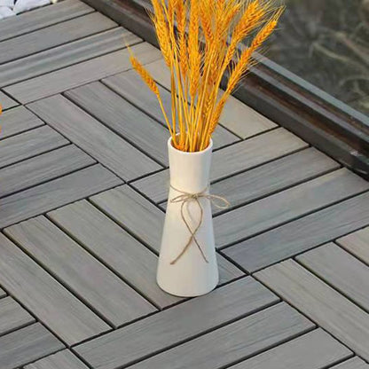Skorter | 12" X 12" 4-Slat Square PVC Floor Tiles Snap-Fit Installation Floor Tiles