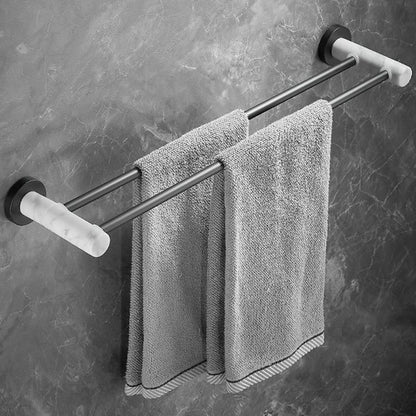Skorter | Metal and Marble Bathroom Hardware Set as a Single Piece or as a Set in Black