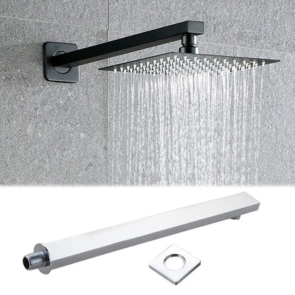 Skorter | Black Square Fixed Shower Head Modern Style Wall Mounted Shower Head