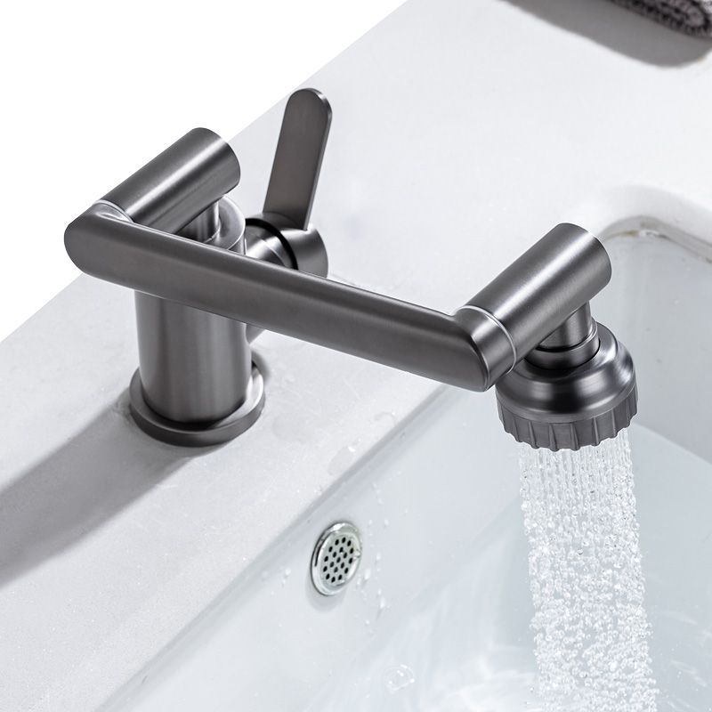 Skorter | Contemporary Centerset Faucet Lever Handles Low Arc Stainless Steel Faucet