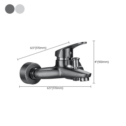Skorter | Bathtub filler wall mount hand shower single lever handle 2 holes low arc bathtub faucet with hose