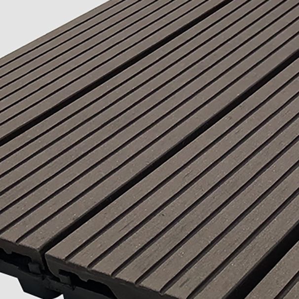 Skorter | Composite Square Patio Tiles Interlocking Striped Pattern Patio Floor Tiles