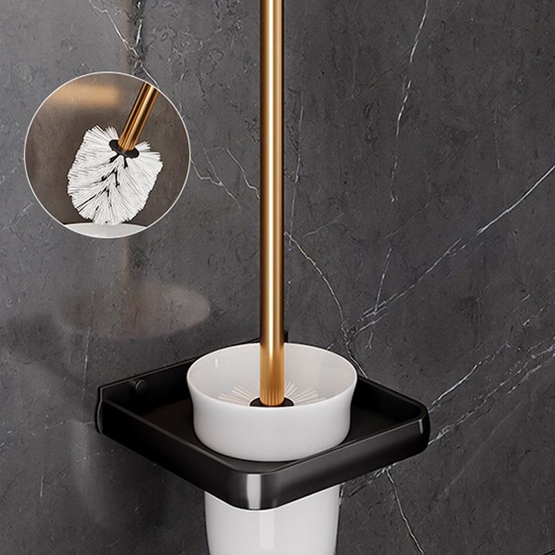 Skorter | Black and Brass Bathroom Hardware Set Modern Stainless Steel Bathroom Shelf/Towel Holder/Paper Holder