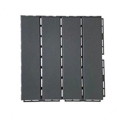 Skorter | 30 cm X 30 cm 4-Slat Square Deck/Patio Floor Tiles Snap Fit Installation Floor Tiles