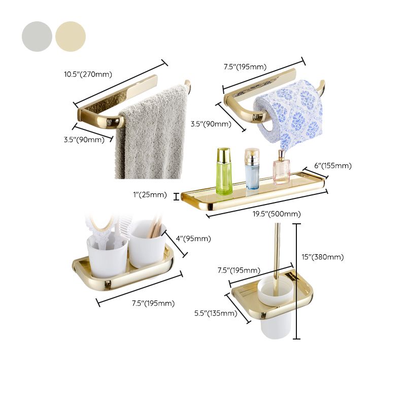 Skorter | Chrome/Gold Bathroom Accessories Set Modern Metal Bathroom Hardware Set