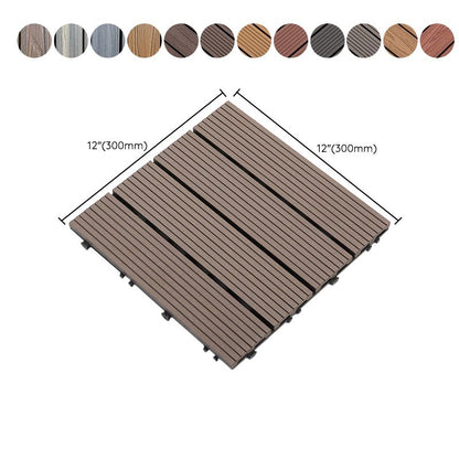 Skorter | Composite Plank Tiles Striped Pattern Square Deck Flooring Outdoor Patio