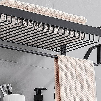 Skorter | Black / Silver Bathroom Accessories Aluminium Hardware Set Bathroom Shelf