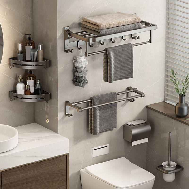 Skorter | Contemporary Bathroom Accessory Set Grey Aluminum Bathroom Accessory Kit