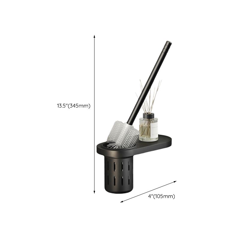 Skorter | Contemporary bathroom accessory set with black finish and bath shelf/towel bar