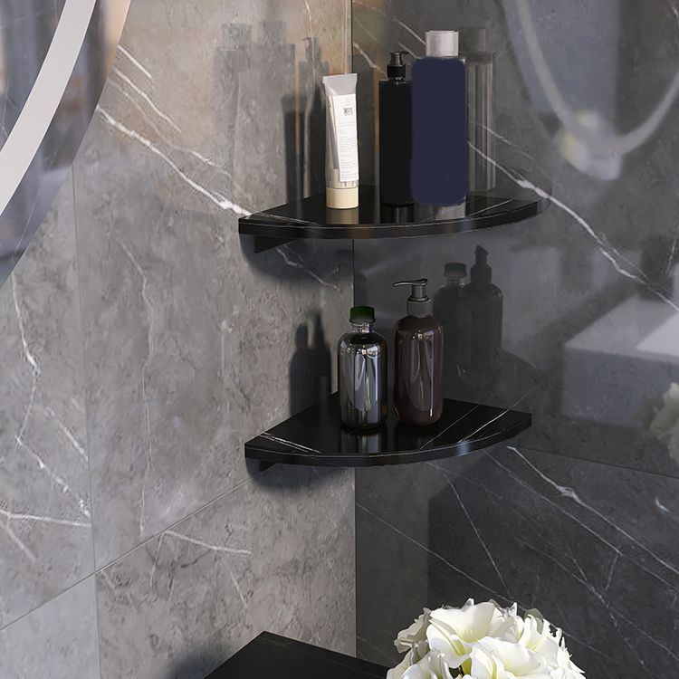 Skorter | 3-piece modern bathroom accessory set marble and metal bathroom shelf