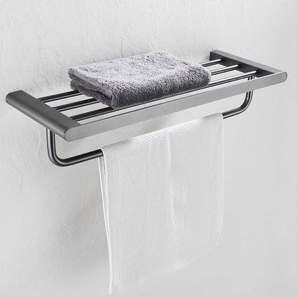 Skorter | 5-piece modern bathroom accessory set made of stainless steel with towel rail/robe hooks/toilet paper holder
