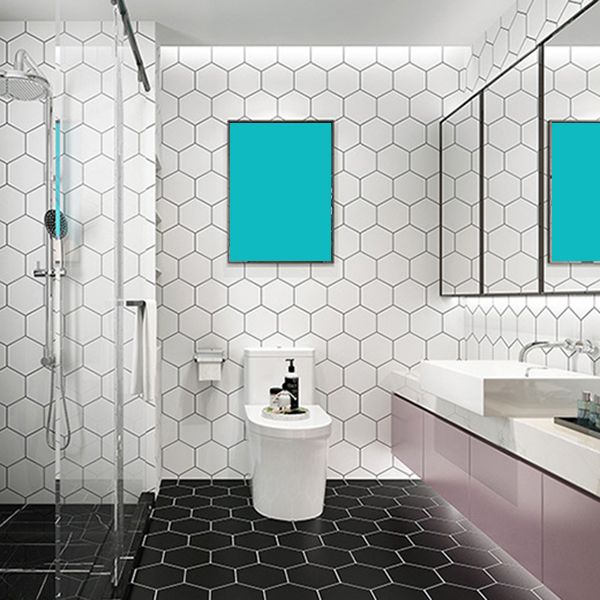 Skorter | Bathroom Wall Floor Tile Waterproof Geometric Pattern Floor Wallpaper