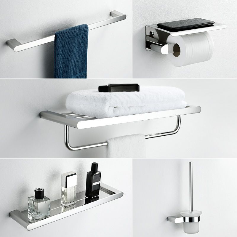 Skorter | Contemporary bathroom accessories single item or in set in silver