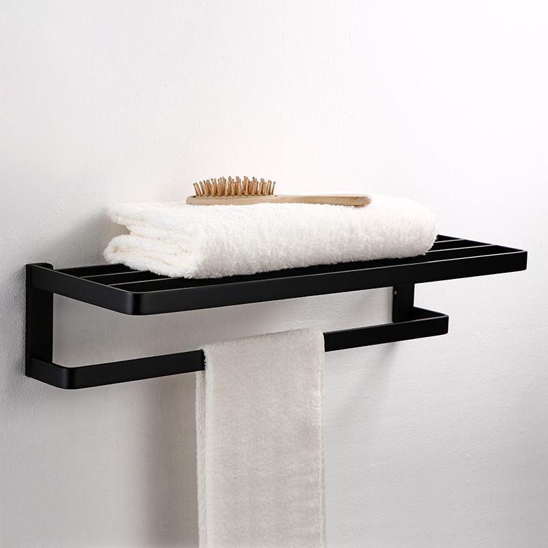 Skorter | Black Bathroom Accessories Hardware Set with Towel Bar and Bathroom Shelf