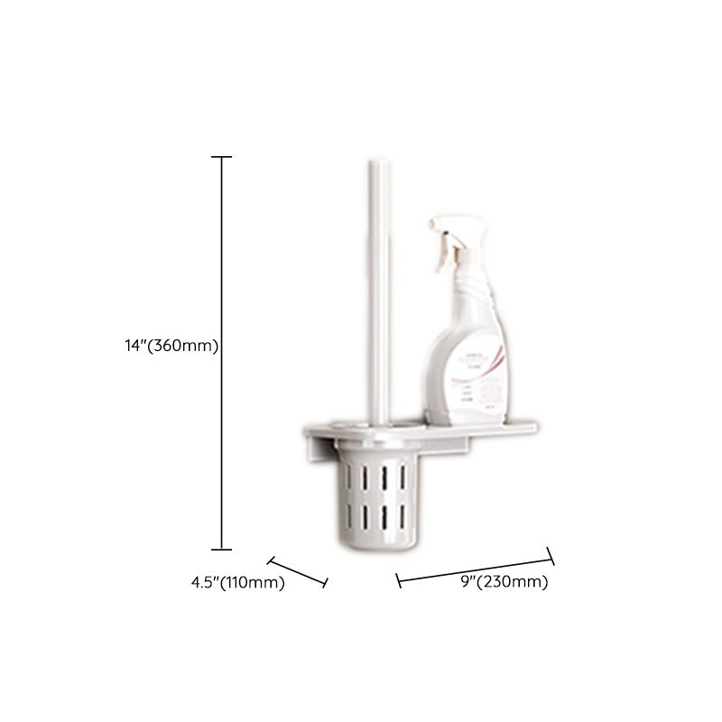 Skorter | Contemporary bathroom accessory set made of matte stainless steel-aluminum with bathrobe hook/bath shelf