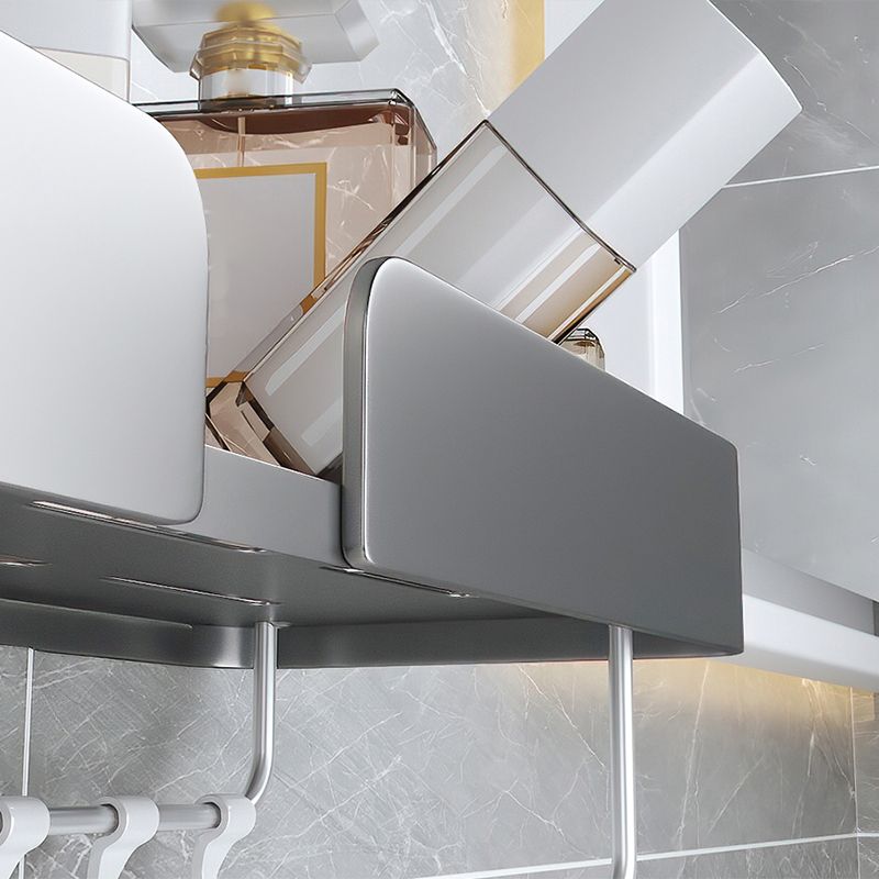 Skorter | 3-piece modern bathroom hardware set aluminum bathroom shelf in gray