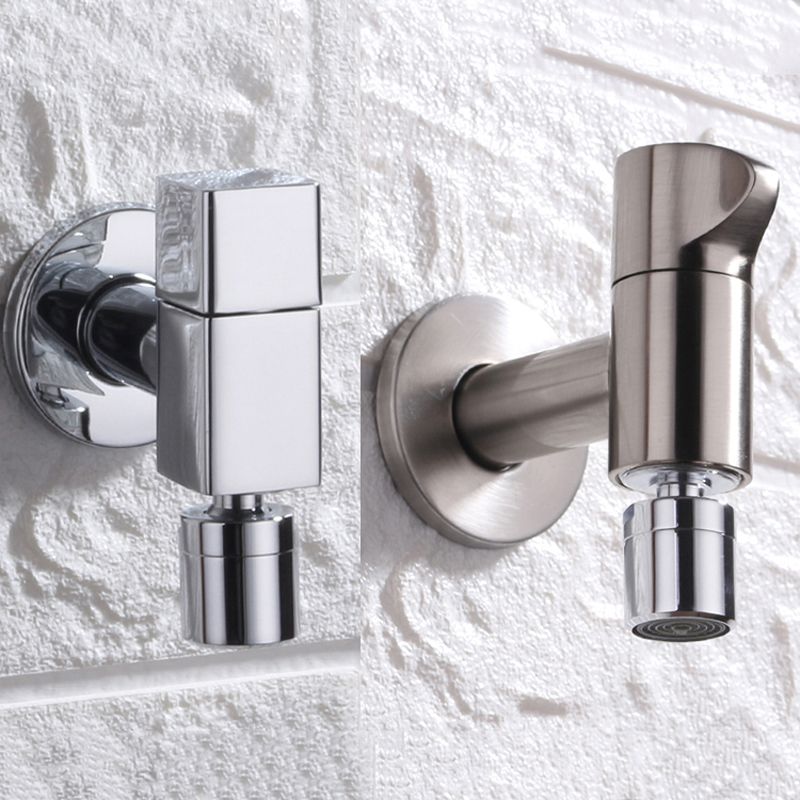 Skorter | Contemporary Wall Mounted Bathroom Faucet Knob Handle Solid Brass Round Faucet
